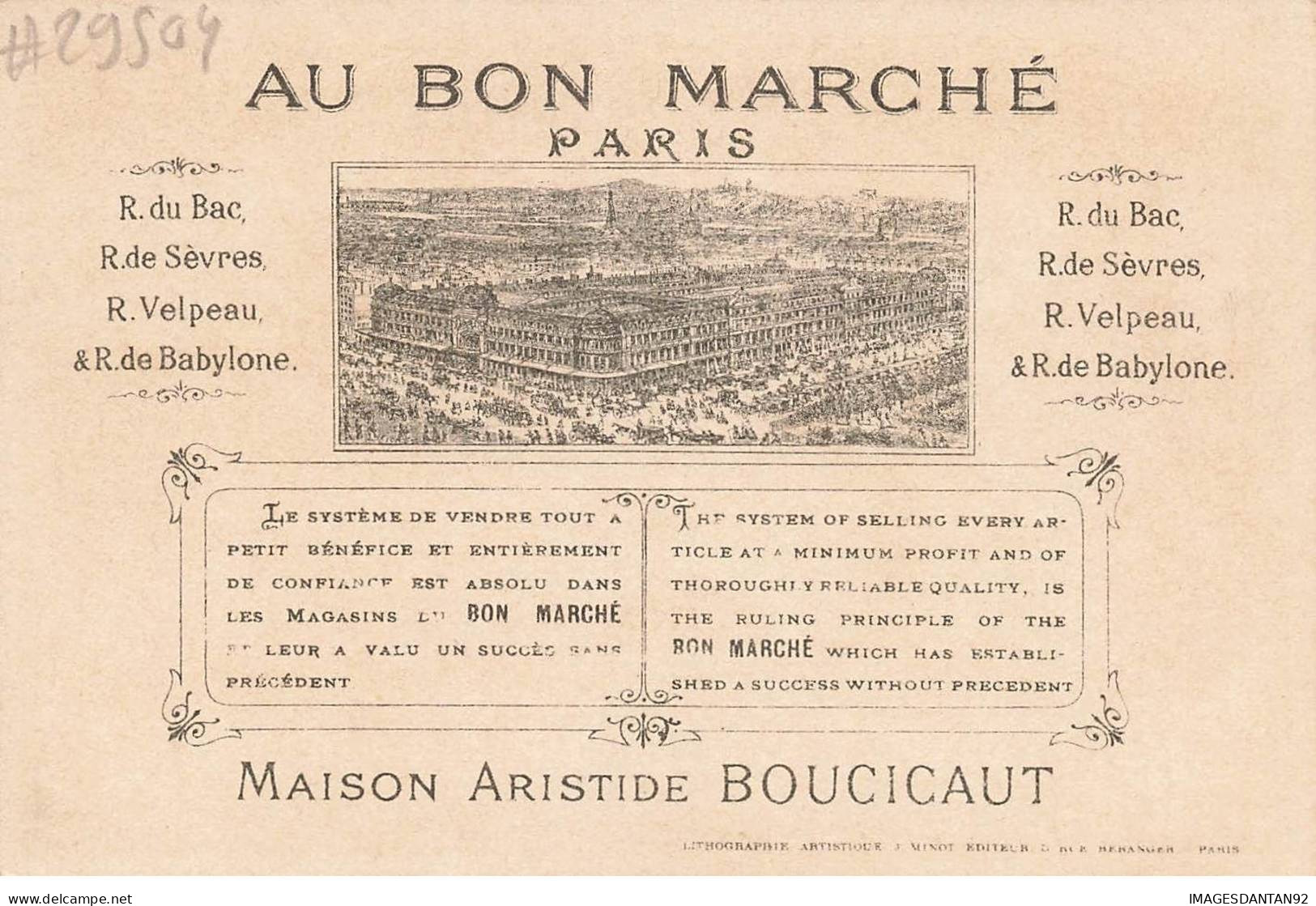 CHROMO #CL29504 AU BON MARCHE BOUCICAUD ENFANTS COSTUMES PIERROT GARDE FORET CERISES PARIS MINOT - Au Bon Marché