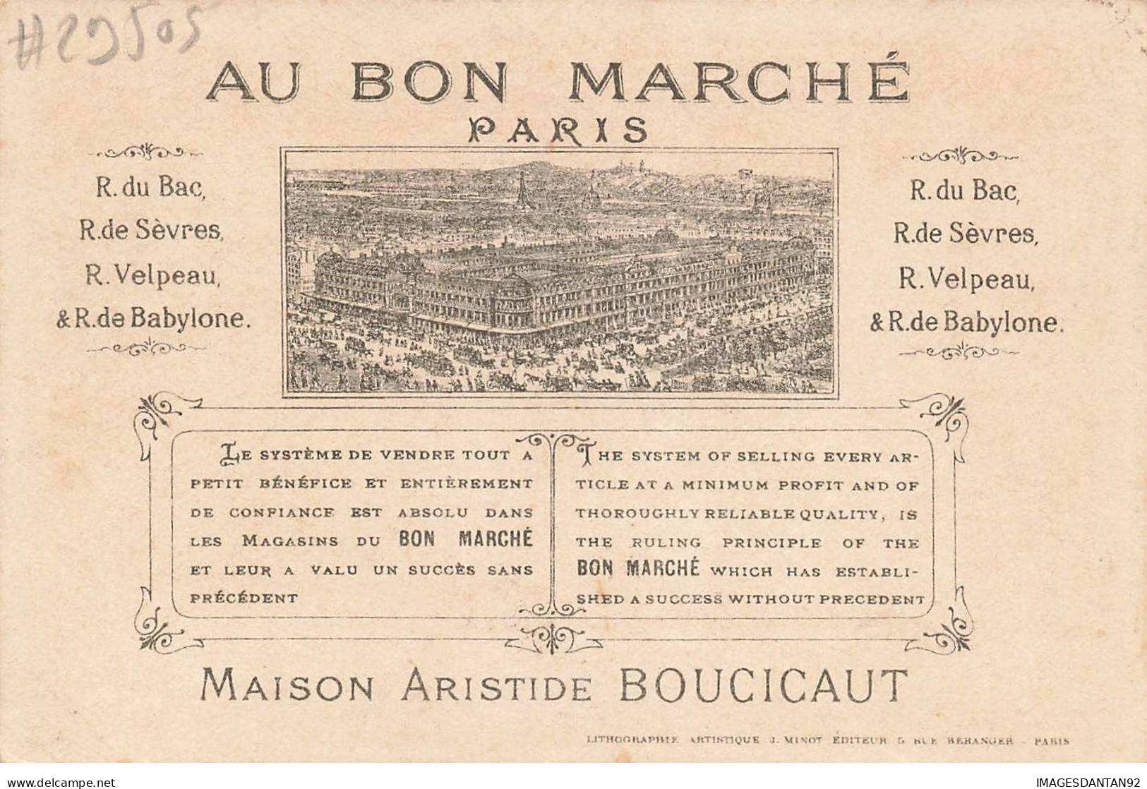 CHROMO #CL29505 AU BON MARCHE BOUCICAUD ENFANTS COSTUMES PIERROT GARDE FORET CERISES PARIS MINOT - Au Bon Marché