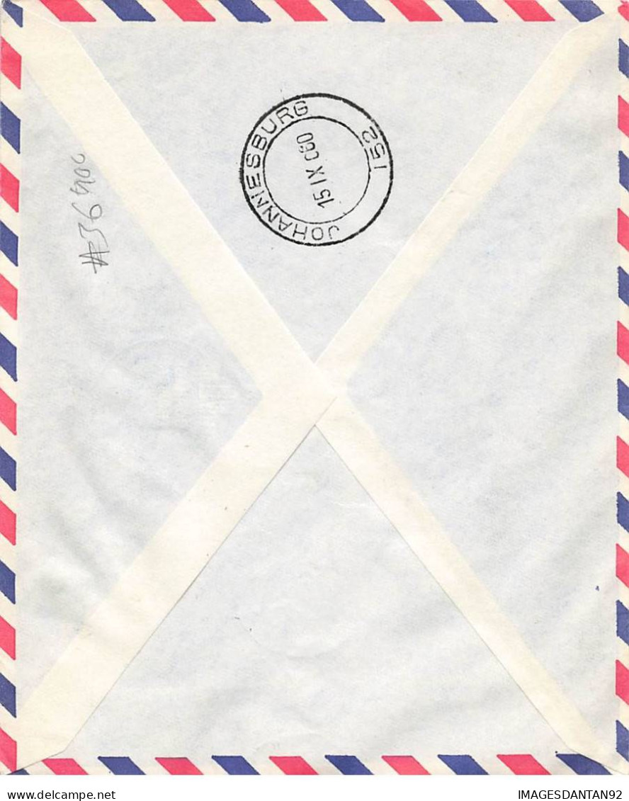 FRANCE #36400 AIR FRANCE PARIS JOHANNESBURG SOUTH AFRICA 1 ERE LIAISON JETLINER 1960 - Cartas & Documentos
