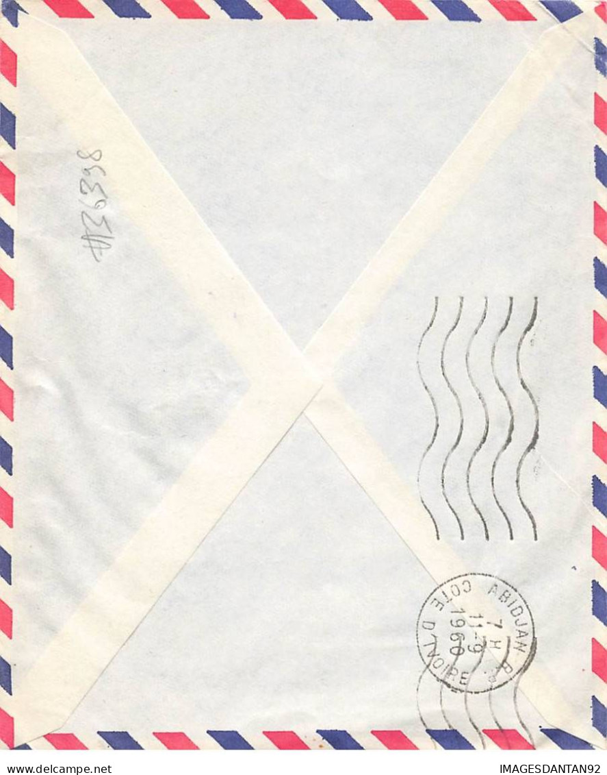 FRANCE #36398 AIR FRANCE PARIS ABIDJIAN COTE IVOIRE 1 ERE LIAISON JETLINER 1960 - Cartas & Documentos