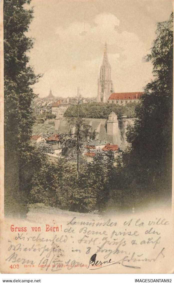 SUISSE #MK33328 GRUSS VON BERNE + TIMBRE JUBILE 1900 - Berna