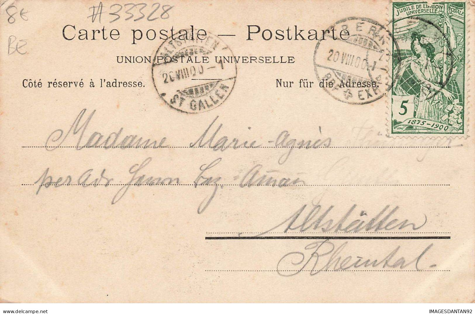 SUISSE #MK33328 GRUSS VON BERNE + TIMBRE JUBILE 1900 - Berna
