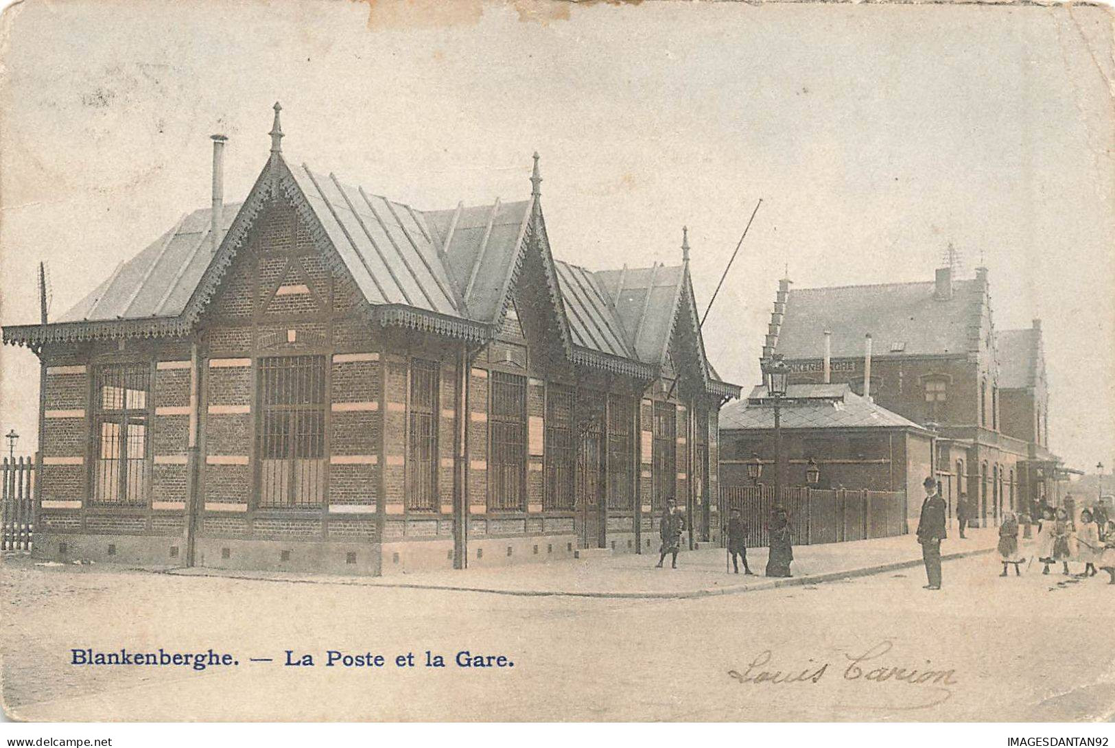 BELGIQUE #MK35776 BLANKENBERGHE LA POSTE ET LA GARE - Blankenberge