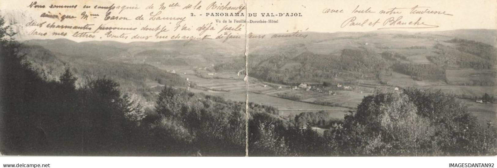 88 VAL D AJOL #MK32993 PANORAMA DU VAL D AJOL VUE DE LA FEUILLE DOROTHEE HOTEL CARTE DOUBLE - Otros & Sin Clasificación