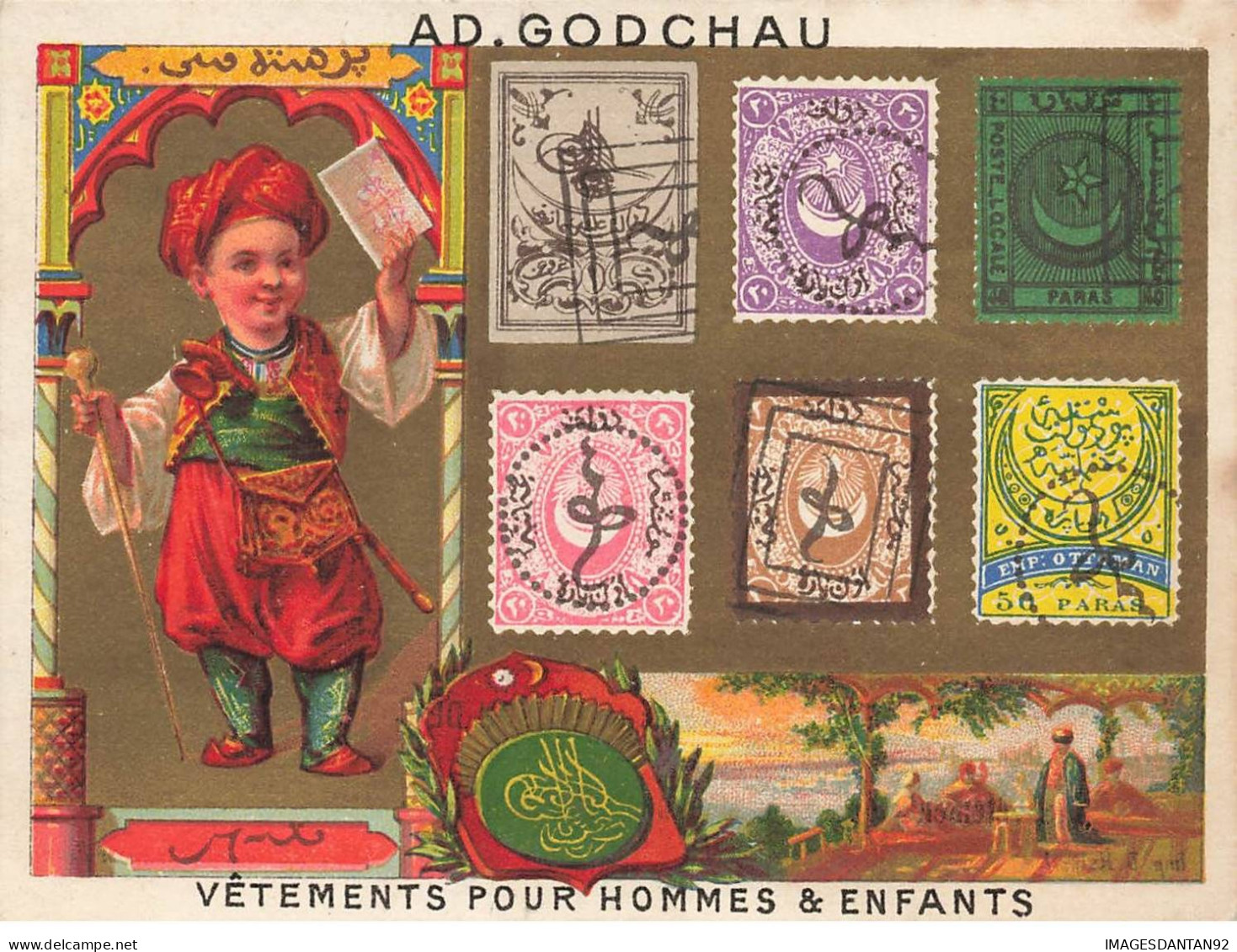 CHROMO #CL30811 AD GODCHAU IRAK IRAQ TIMBRES HUTINET PARIS OTTOMAN - Otros & Sin Clasificación