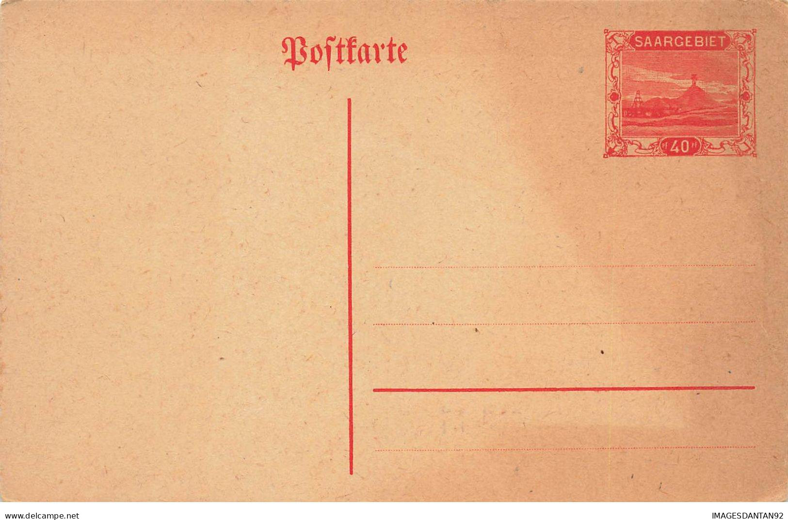 SARRE SAAR #32793 ENTIER SAARGEBIET 40 ALLEMAGNE POSTE PRIVE - Postal Stationery