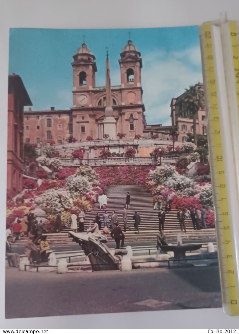 Roma Piazza Di Spagna E Trinita No Circolata 1970 - Orte & Plätze