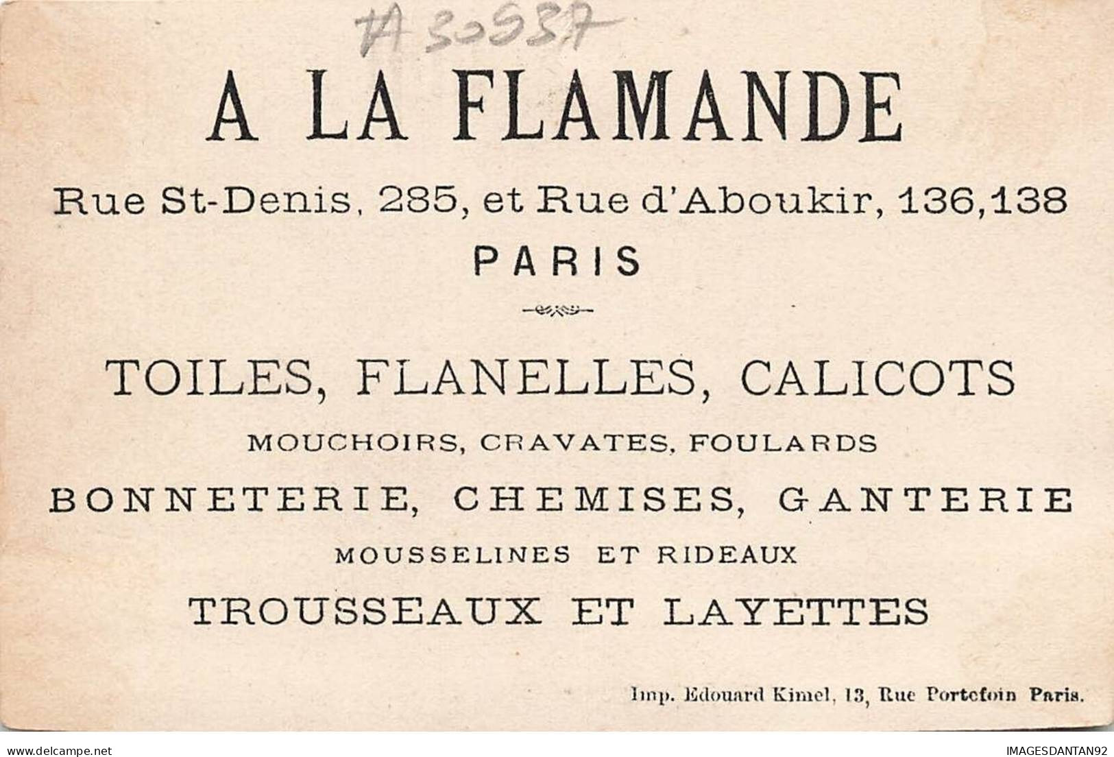 CHROMO #CL30937 A LA FLAMANDE LE CIDRE  KIMEL PARIS - Other & Unclassified