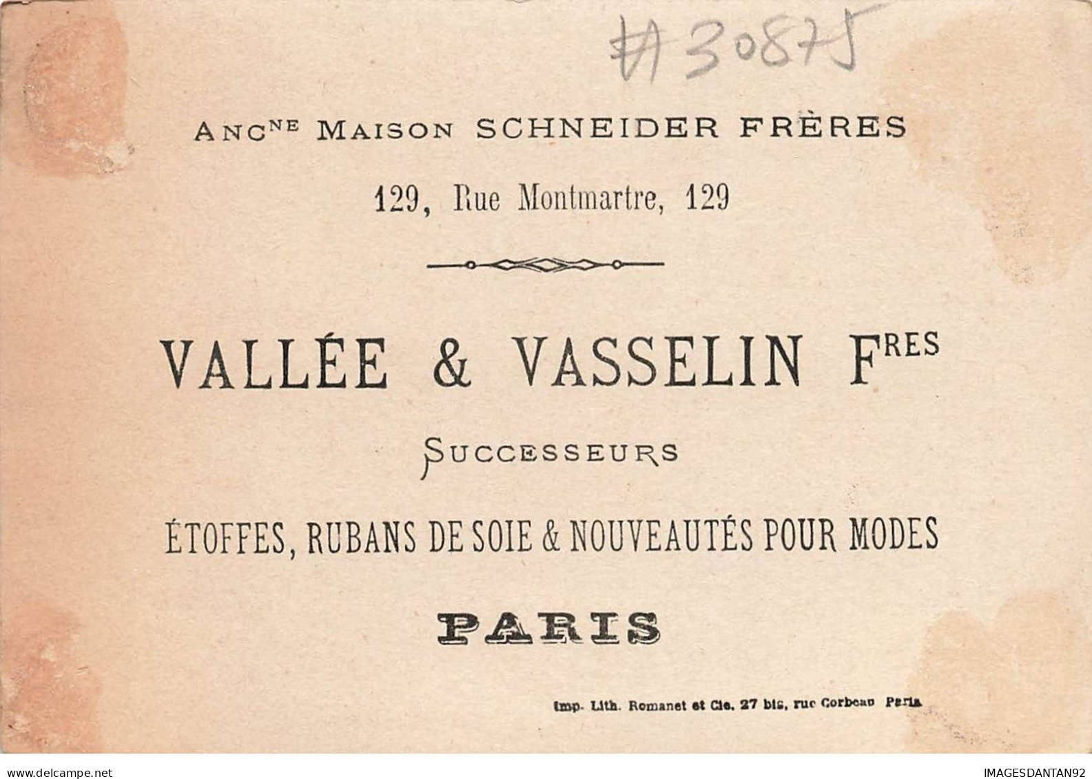 CHROMO #CL30875 VALLEE & VASSELIN JEUNE FILLE GUIRLANDE BOUQUET DE FLEURS ROMANET PARIS - Otros & Sin Clasificación