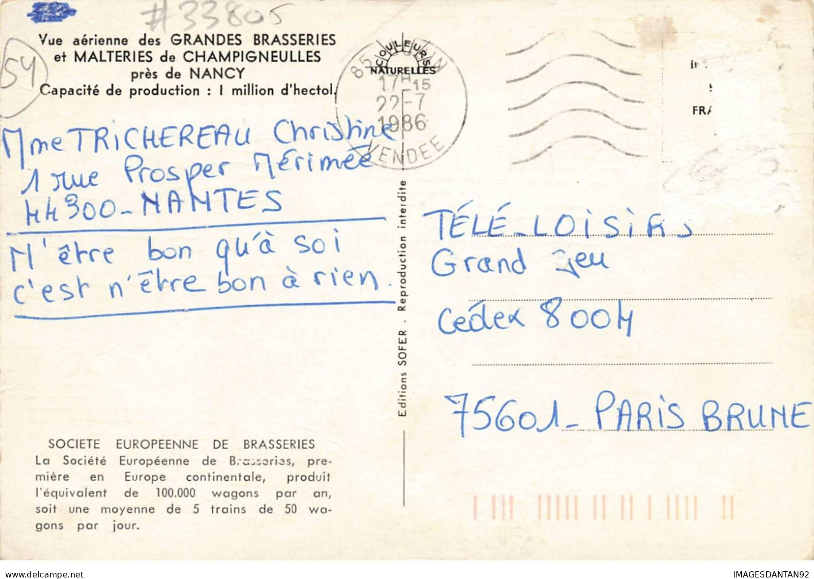 54 CHAMPIGNEULLES #MK33805 VUE AERIENNE DES GRANDES BRASSERIES ET MALTERIES DE CHAMPIGNEULLES PRES DE NANCY - Otros & Sin Clasificación