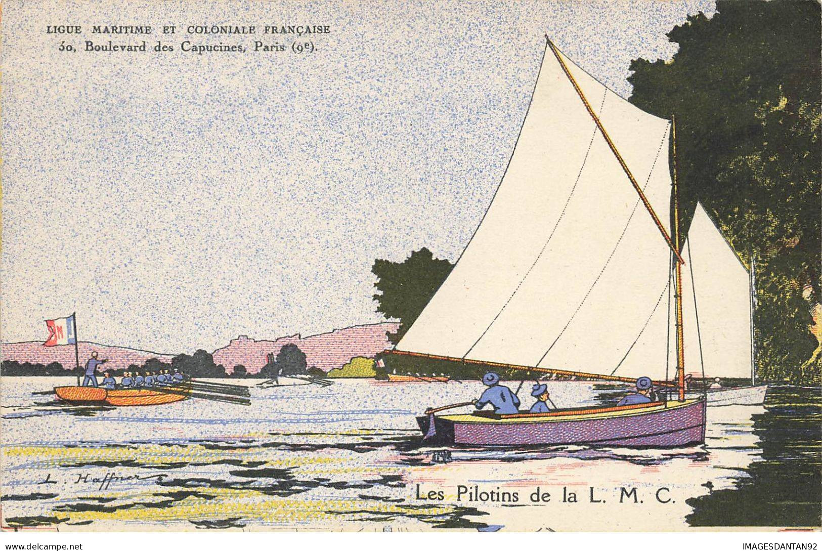 BATEAUX #MK36294 LES PILOTINS DE LA L M C PAR ILLUSTRATEUR L.HAFFNER VOILIER - Segelboote