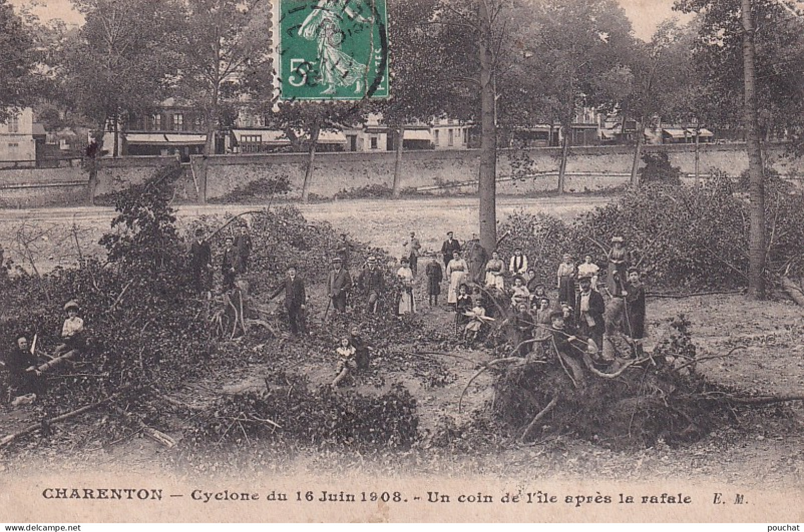XXX Nw-(94) CHARENTON - CYCLONE DU 16 JUIN 1908 - UN COIN DE L'ILE APRES LA RAFALE - ANIMATION - Charenton Le Pont