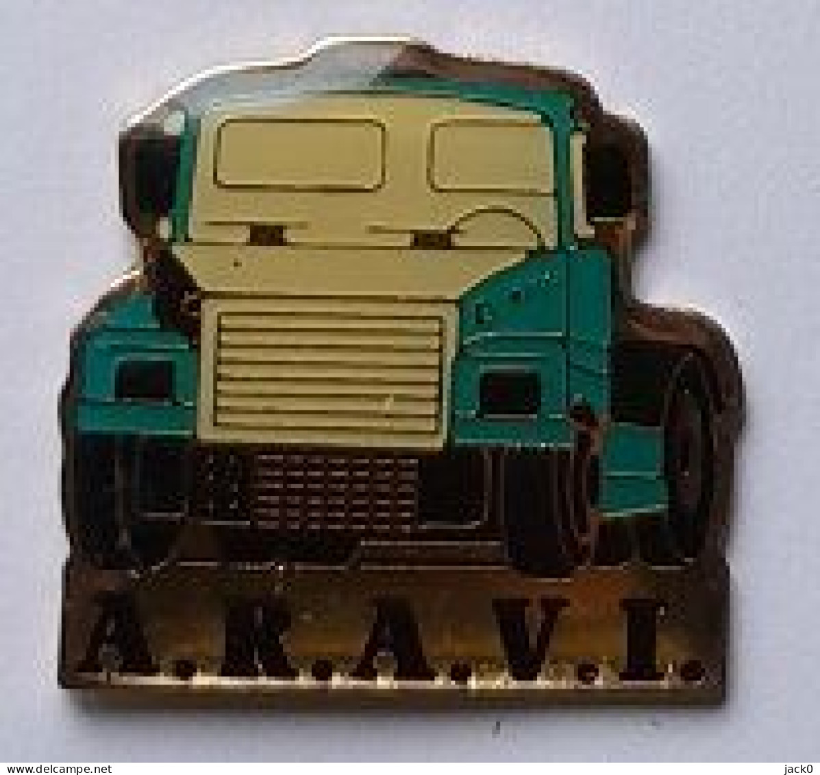 Pin's  Camion  Bleu Et Blanc 69, Transport  A.R.A.V.I. - Transport