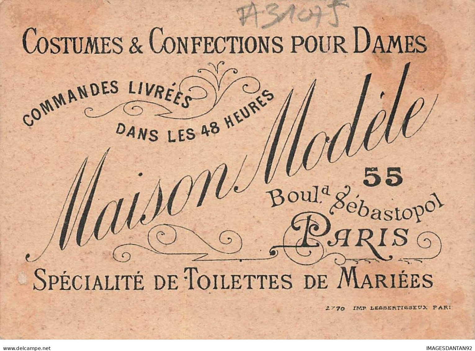 CHROMO #CL31075 MAISON MODELE COUPLE D ENFANTS LISANT LESSERTISSEUX PARIS - Otros & Sin Clasificación