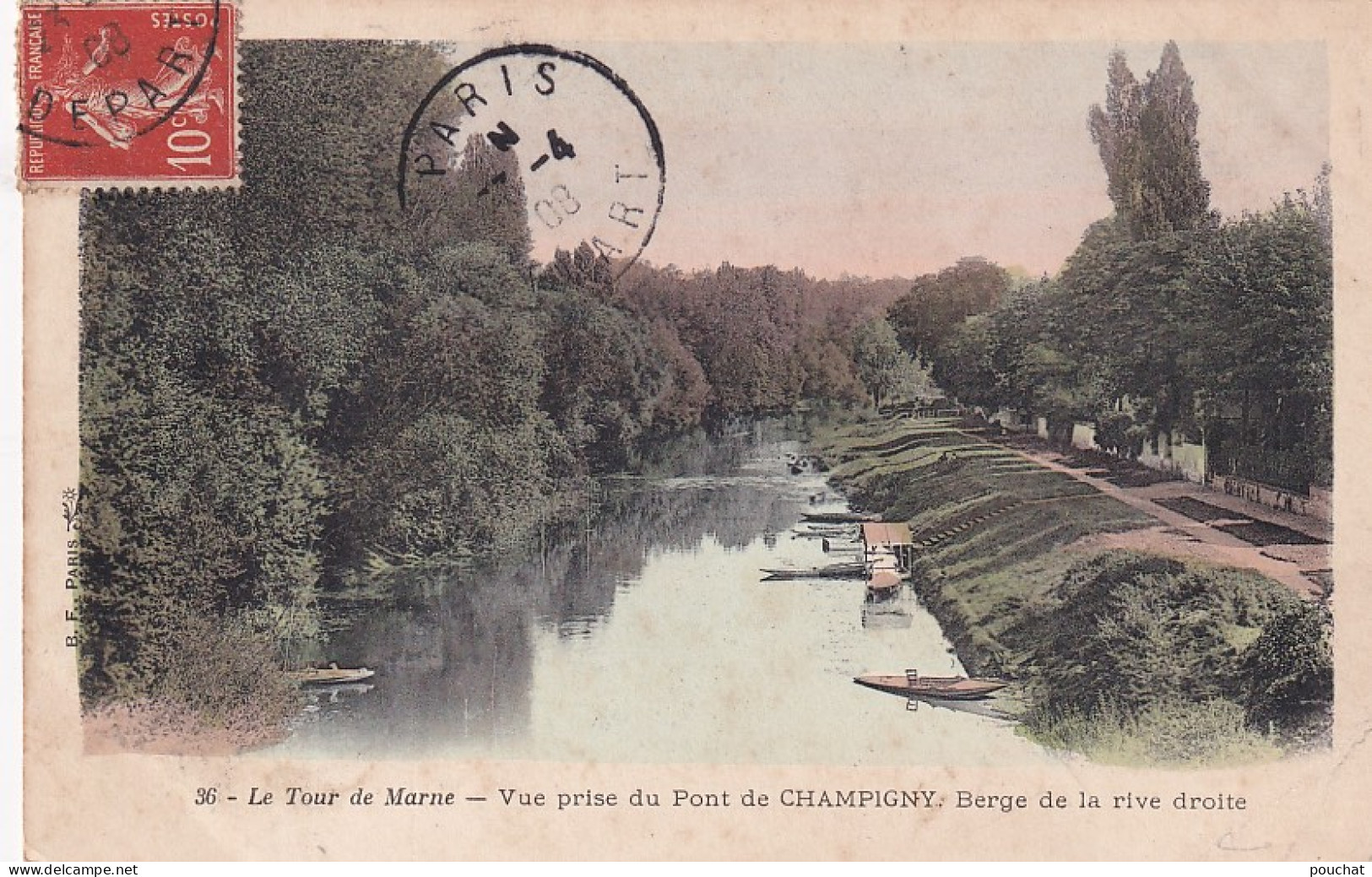 XXX Nw-(94) VUE PRISE DU PONT DE CHAMPIGNY - BERGE DE LA RIVE DROITE - CARTE COLORISEE - Champigny Sur Marne