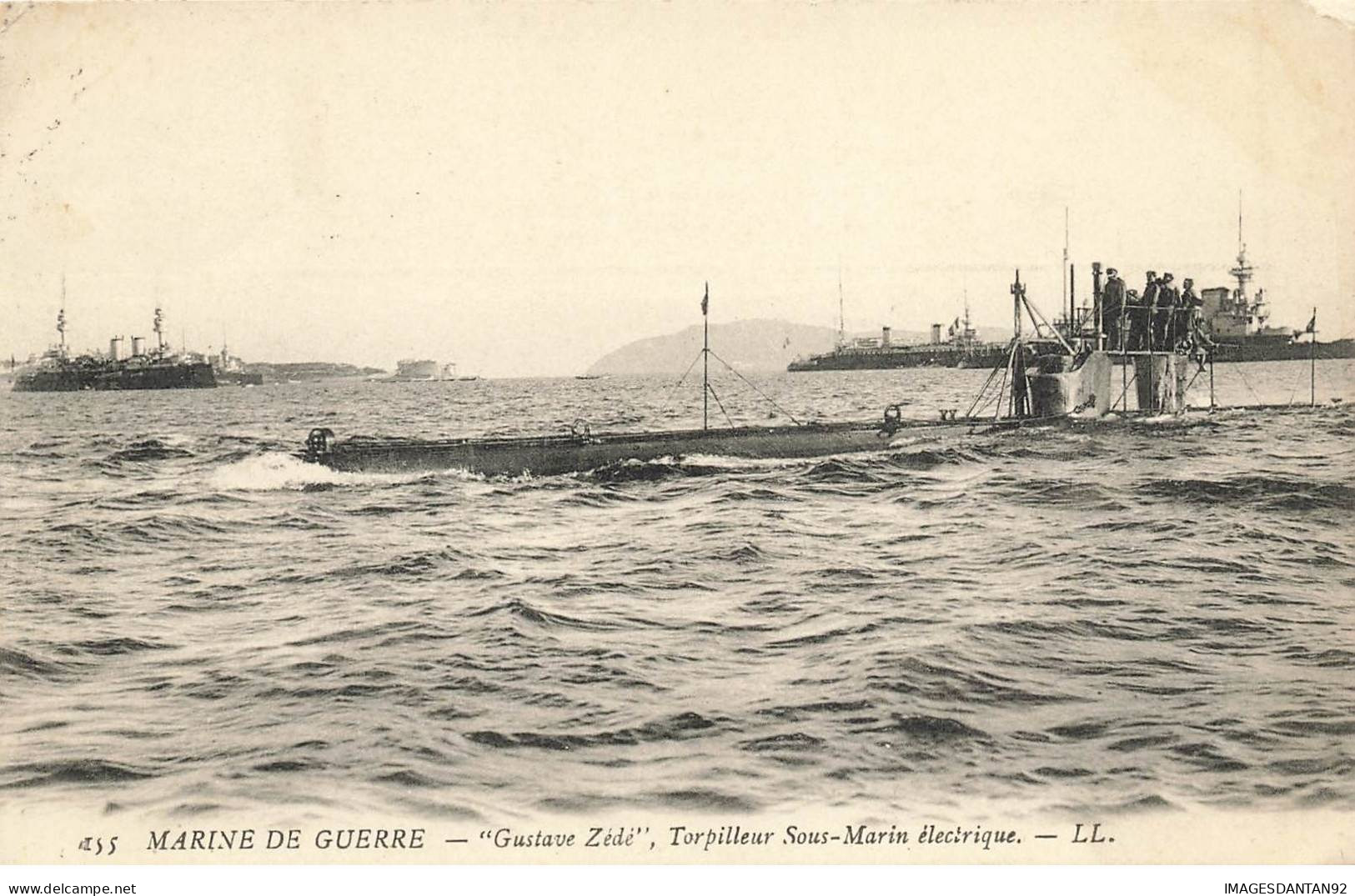 BATEAUX GUERRE #MK36336 MARINE DE GUERRE GUSTAVE ZEDE TORPILLEUR SOUS MARIN ELECTRIQUE - Submarines