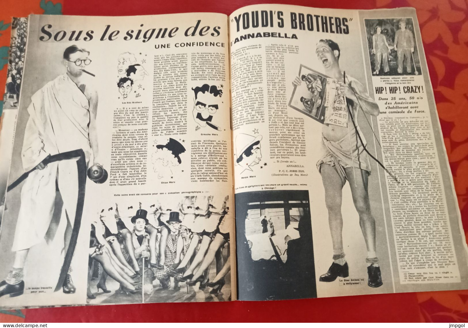 WW2 Revue Collaborationniste Vichy Revivre n°25 1944 Spécial Anti Etats Unis Roosevelt Mae West Marx Brothers...