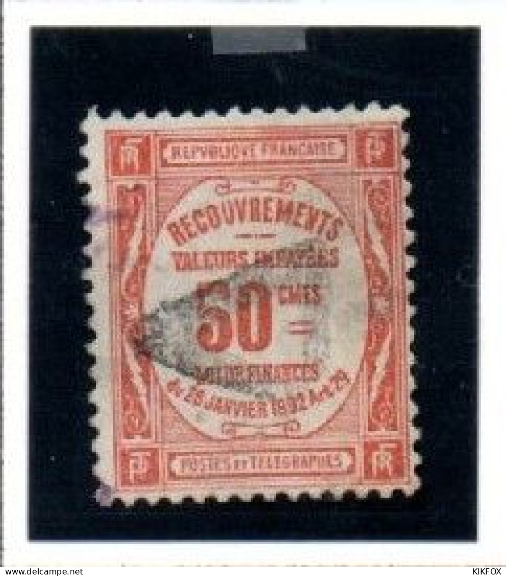 FRANCE ,FRANKREICH , 1908 - 1910 ,  MI  39,  YT  47, TAXE,  50 C  PERCEVOIR OBLITERES, GESTEMPELT - 1859-1959 Gebraucht