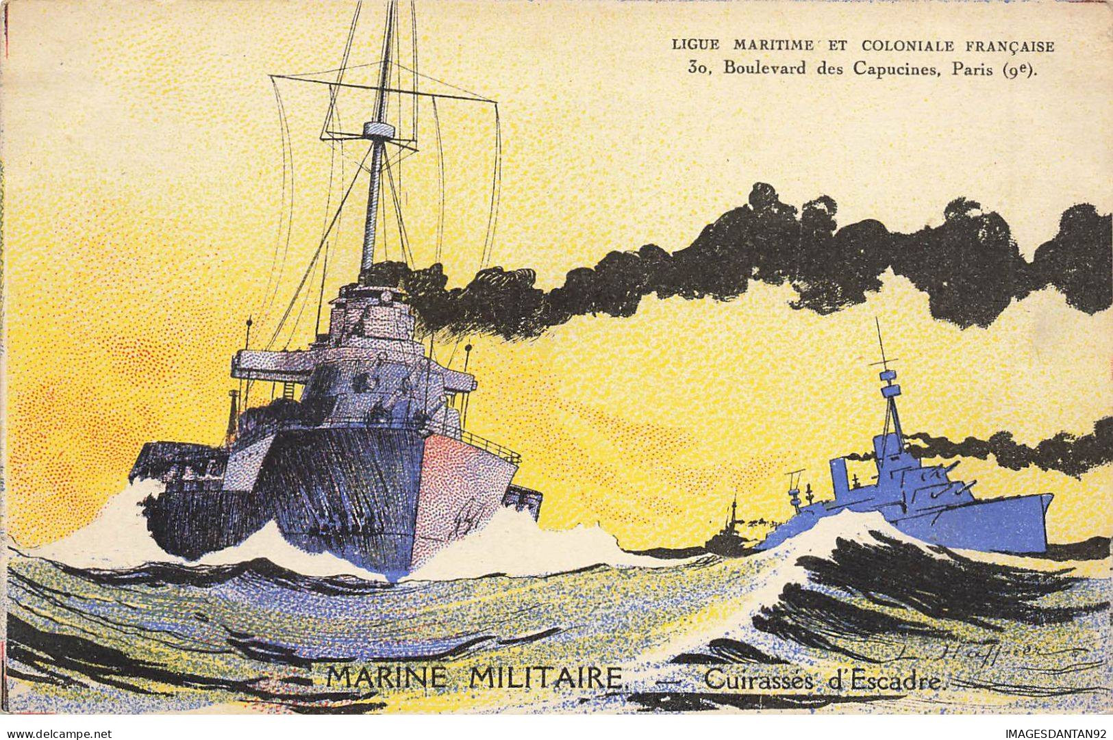 BATEAUX GUERRE #MK36300 MARINE MILITAIRE CUIRASSE D ESCADRE PAR ILLUSTRATEUR L.HAFFNER - Warships