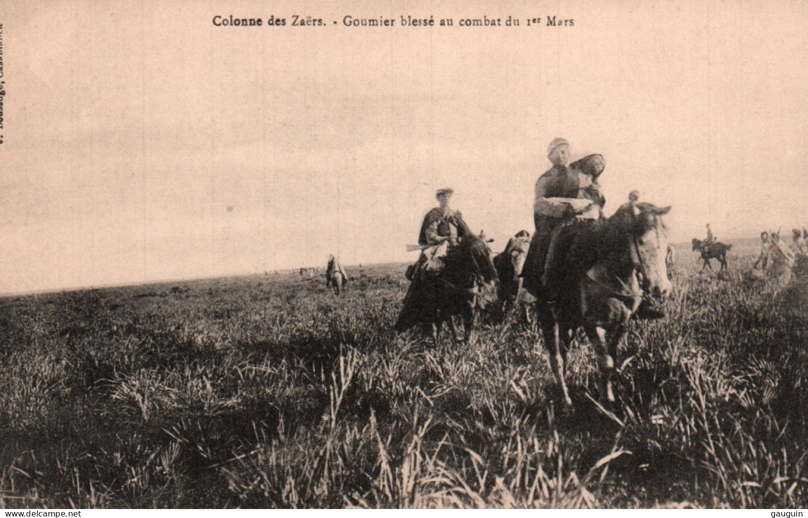 CPA - Colonne Des ZAËRS - Goumier Blessé Au Combat Du 1er Mars - Edition J.Boussuge - Otros & Sin Clasificación