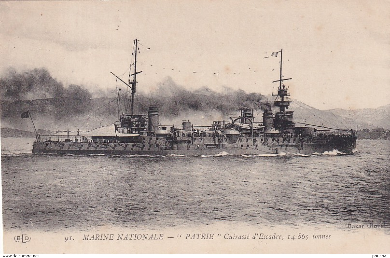 XXX Nw- MARINE NATIONALE - " PATRIE " , CUIRASSE D'ESCADRE - Oorlog