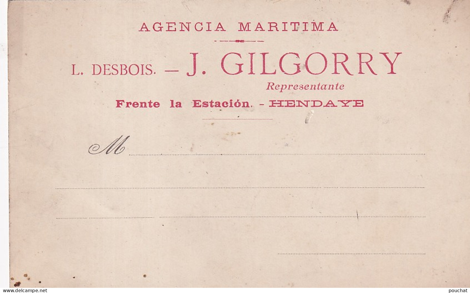 XXX Nw-(33) BORDEAUX - MESSAGERIES MARITIMES " MAGELLAN " - AGENCE MARITIME J. GILGORRY - Piroscafi