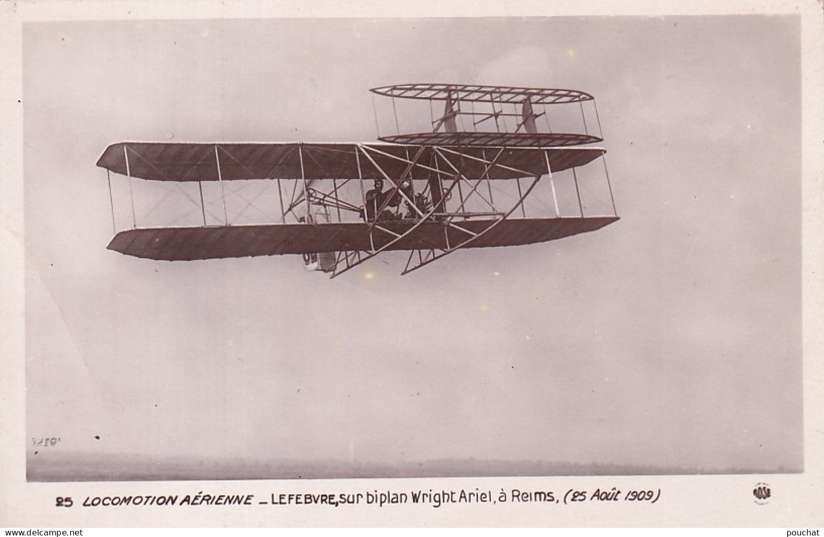 XXX Nw-(51) LOCOMOTION AERIENNE - LEFEBVRE SUR BIPLAN WRIGHT ARIEL , A REIMS 25 AOUT 1909 - Flieger