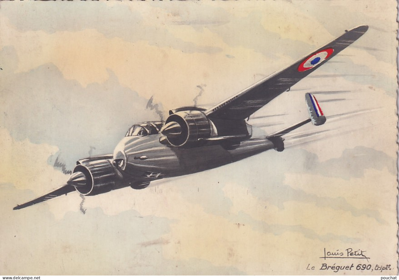 XXX Nw- AVIATION - LE BREGUET 690 - ILLUSTRATEUR LOUIS PETIT - 1939-1945: 2ème Guerre