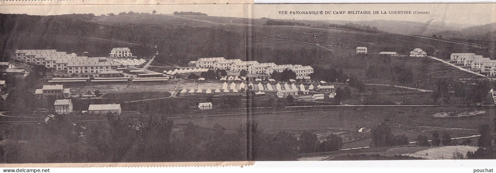 XXX Nw-(23) LA COURTINE - CARTE LETTRE ALBUM  VUE PANORAMIQUE DU CAMP , BALLON , CHAR D'ASSAUT, MITRAILLEURS , CANON 75 - Other & Unclassified