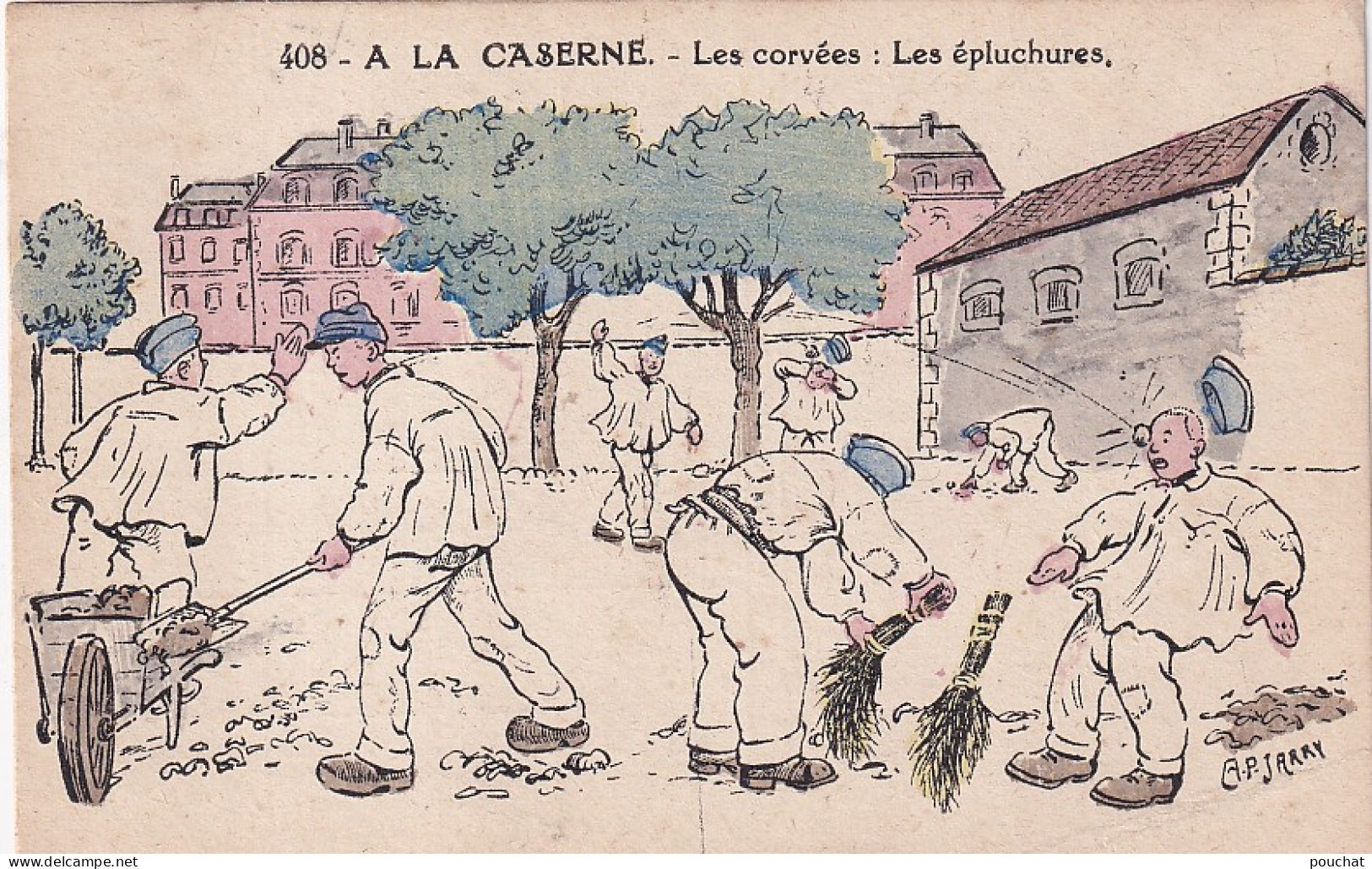 XXX Nw- A LA CASERNE - LES CORVEES LES EPLUCHURES - ILLUSTRATEUR JARRY - Humour