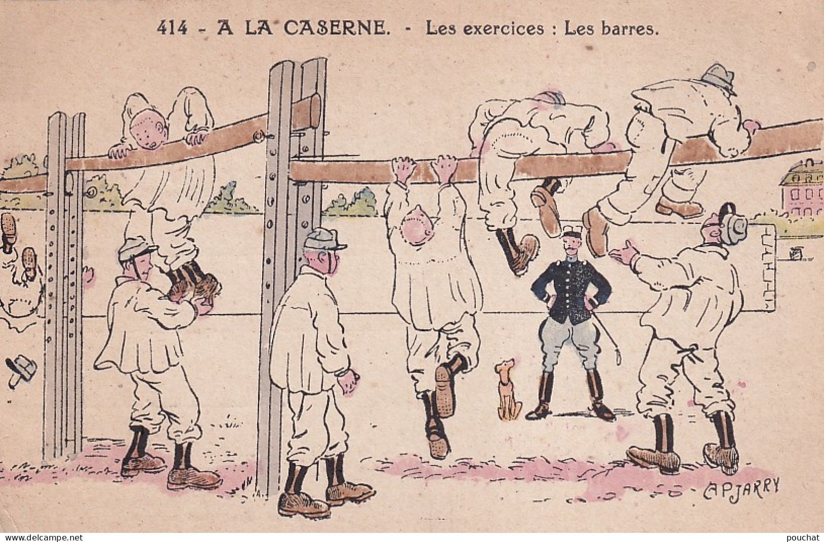 XXX Nw- A LA CASERNE - LES EXERCICES - LES BARRES - ILLUSTRATEUR JARRY - Umoristiche