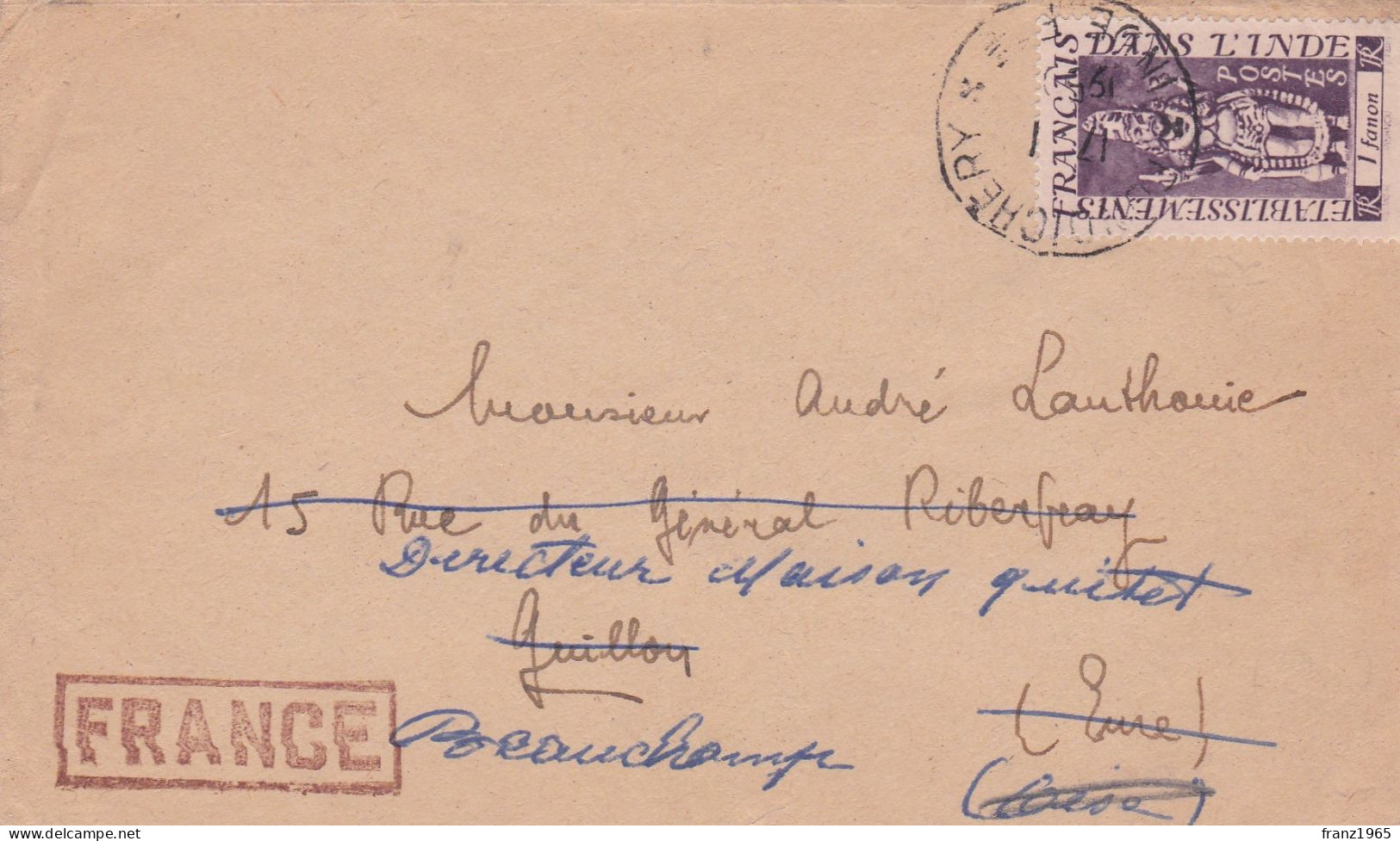 From Pondichery To France - Storia Postale