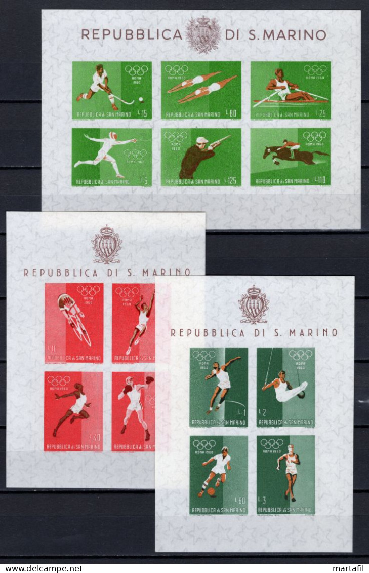 1960 SAN MARINO BF 19/21 MNH ** Giochi Olimpici Di Roma - Blocks & Sheetlets