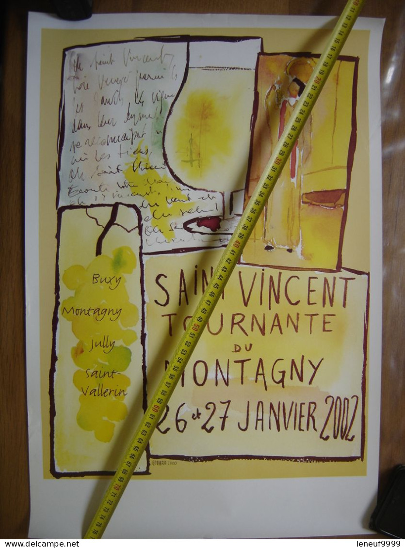 Affiche SAINT VINCENT TOURNANTE 2002 Montagny Rully GODARD - Plakate