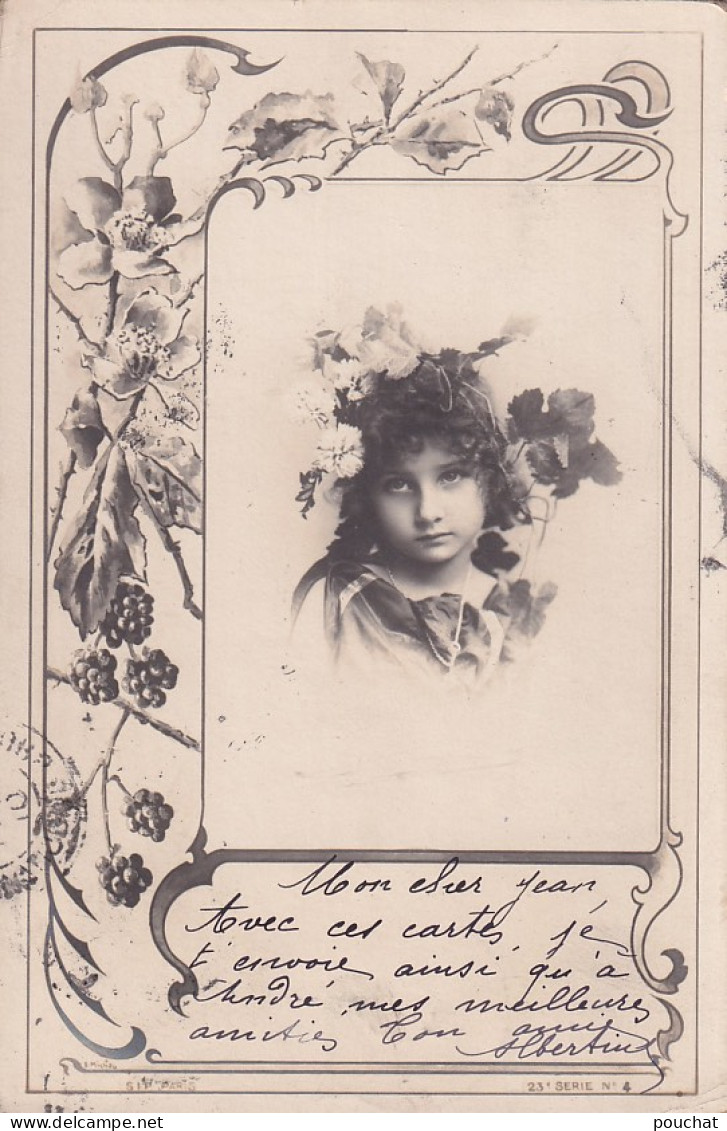 XXX Nw- PORTRAIT ENFANT VEGETAL - DECOR ART NOUVEAU - MICHAU , PARIS - OBLITERATION 1901 - Portretten