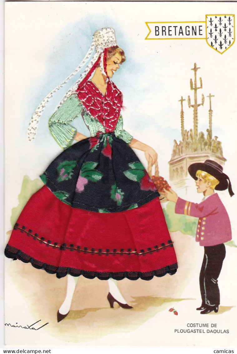 CARTE BRODEE: BRETAGNE : Costume De PLOUGASTEL - Brodées