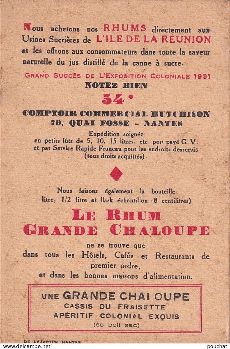 XXX Nw-(44) CARTE DOUBLE PUBLICITAIRE RHUM BLANC - DEPOSITAIRE FABRE " A LA CIVETTE " , LA BAULE - ILLUSTRATION - Reclame