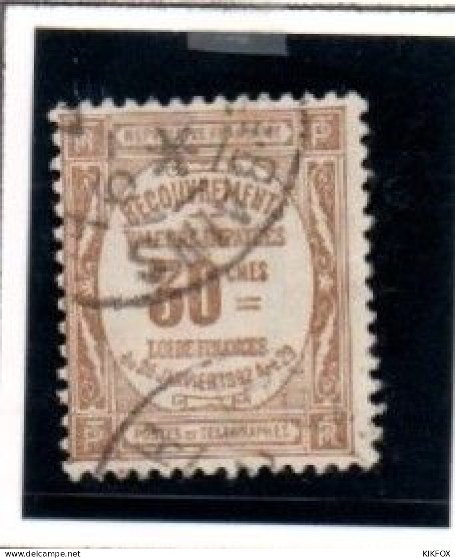 FRANCE ,FRANKREICH , 1908 - 1910 ,  MI  38,  YT  46, TAXE,  30 C  PERCEVOIR OBLITERES, GESTEMPELT - 1859-1959 Usados