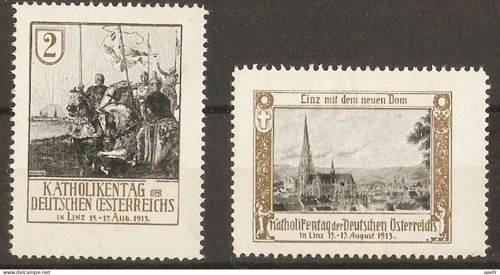 Autriche 1913 - Petit Lot De 2 Vignettes - Katholikentag Der Deutschen Oesterreichs - Linz - MNH - Vignetten (Erinnophilie)