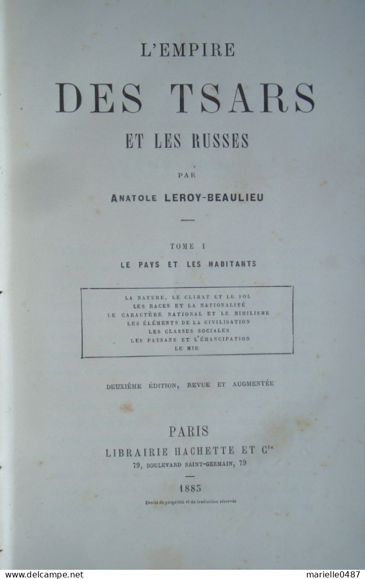 Leloy - Beaulieu - L'Empire Des Tsars Et Les Russes. 1883 - 1801-1900