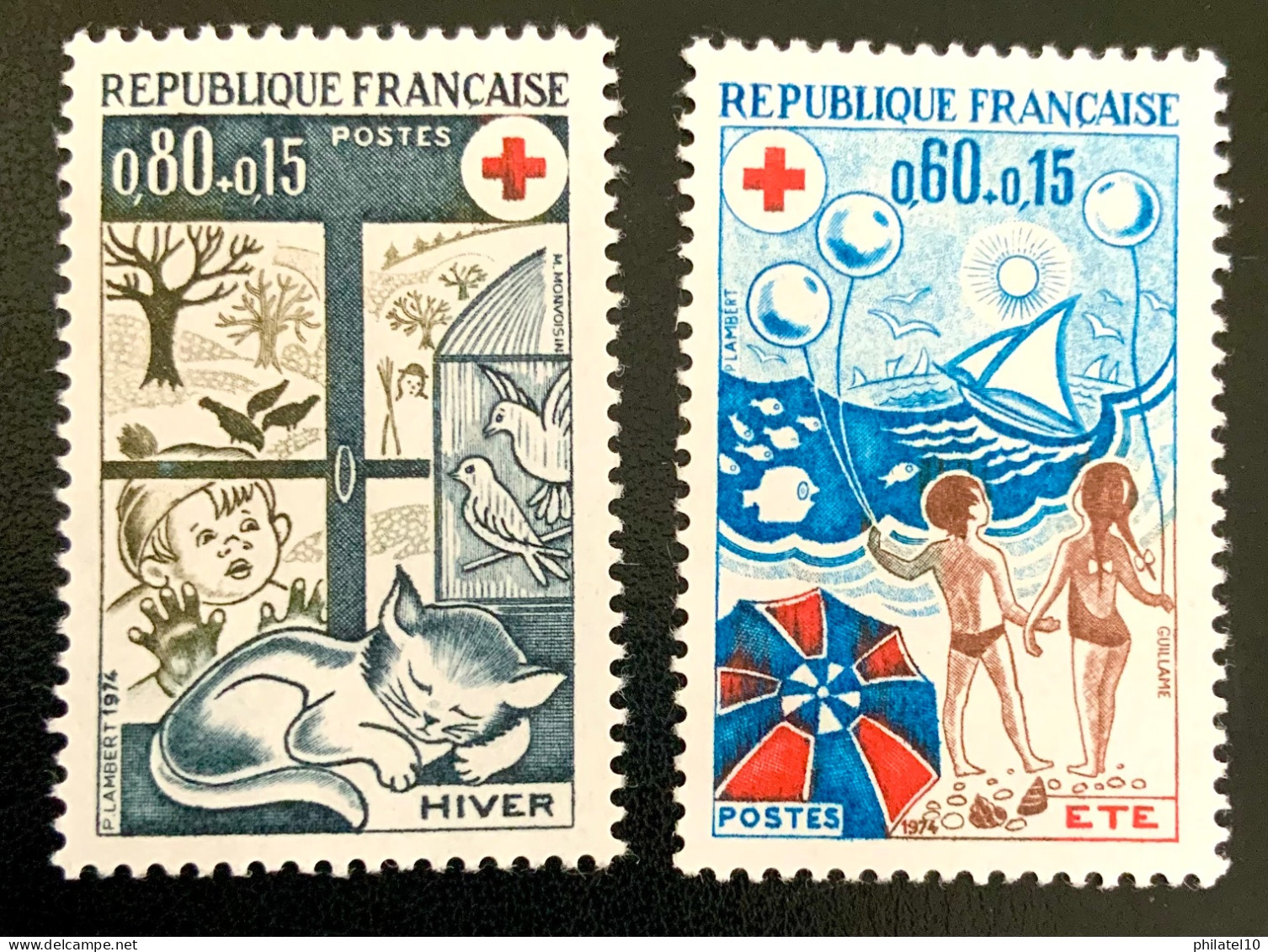 1974 FRANCE N 1828/29 CROIX ROUGE HIVER ET ÉTÉ - NEUF* - Ungebraucht