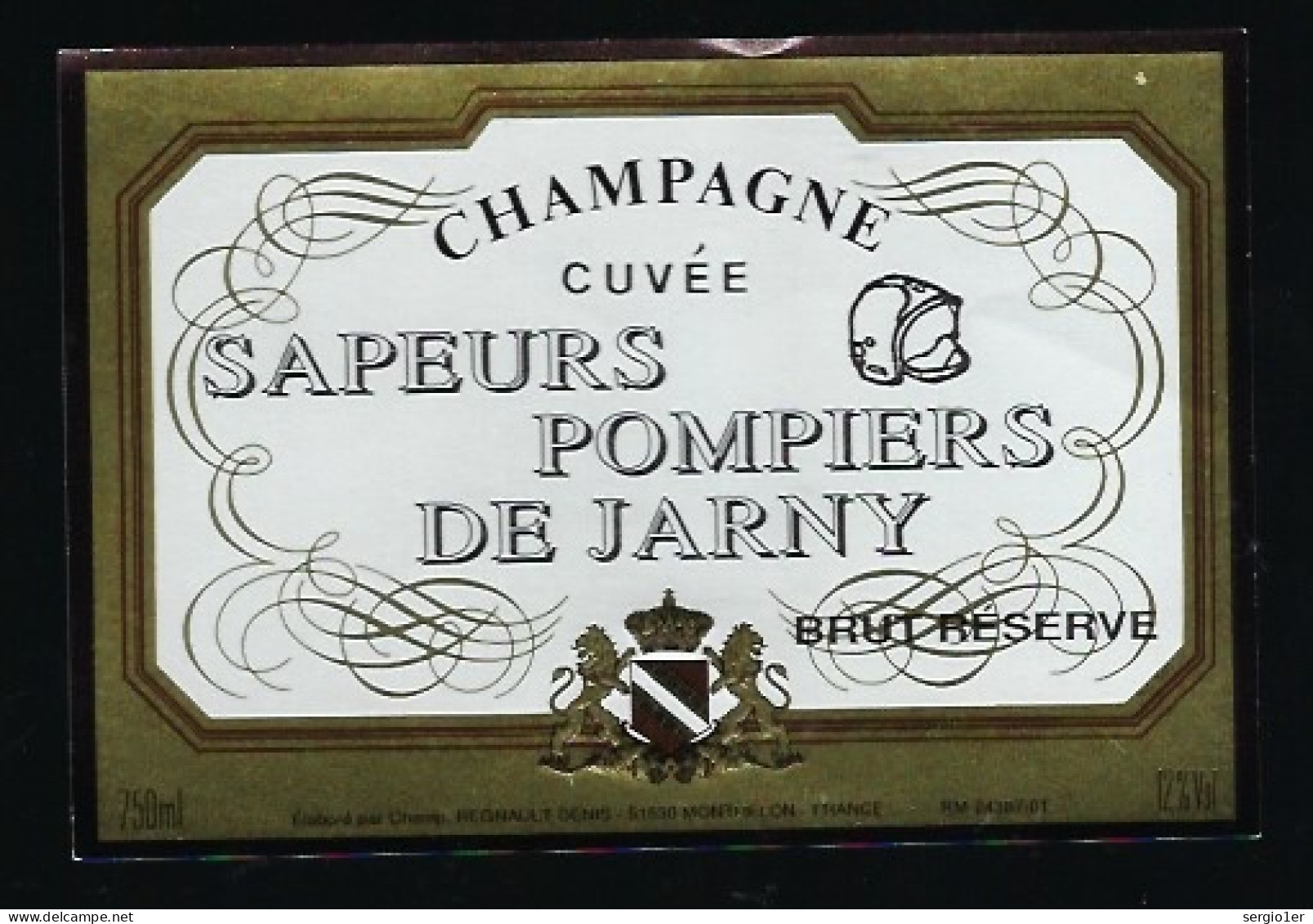 Etiquette Champagne Brut Réserve Cuvée Sapeurs Pompiers De Jarny  Regnaut Denis  Monthelon Marne 51 - Champan