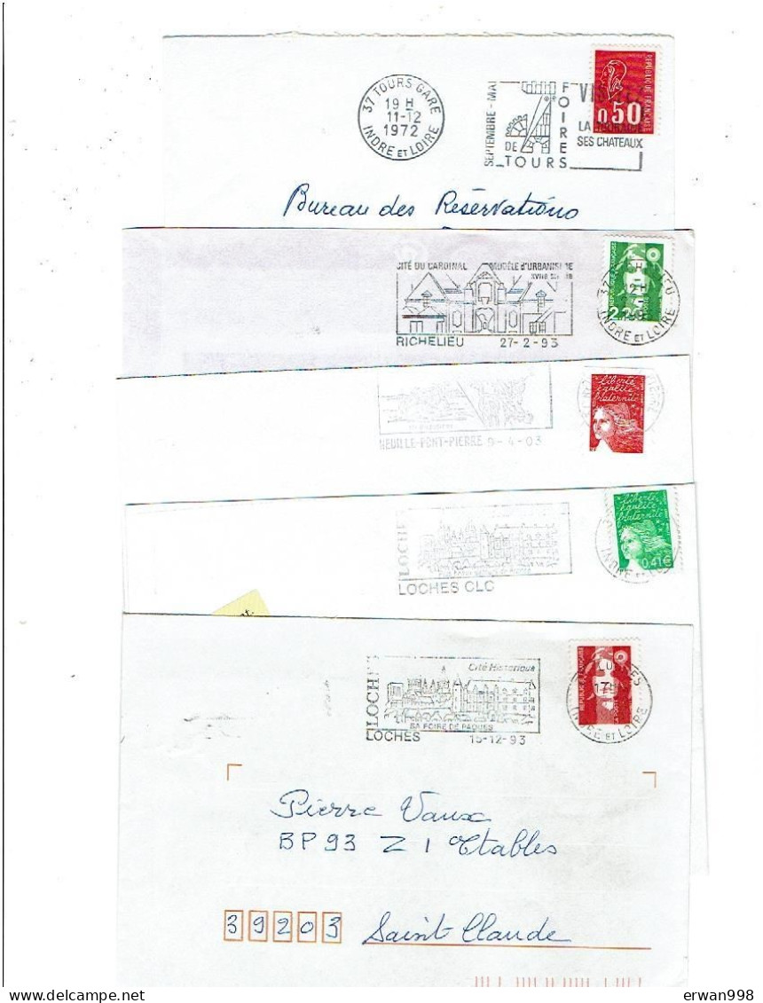 37 Indre & Loire Lot De 31 Flammes SECAP 25 Illustrées-6NI (7 BD Non Codés,24 BD Codés) Enveloppes Entières   1216 - Mechanical Postmarks (Advertisement)