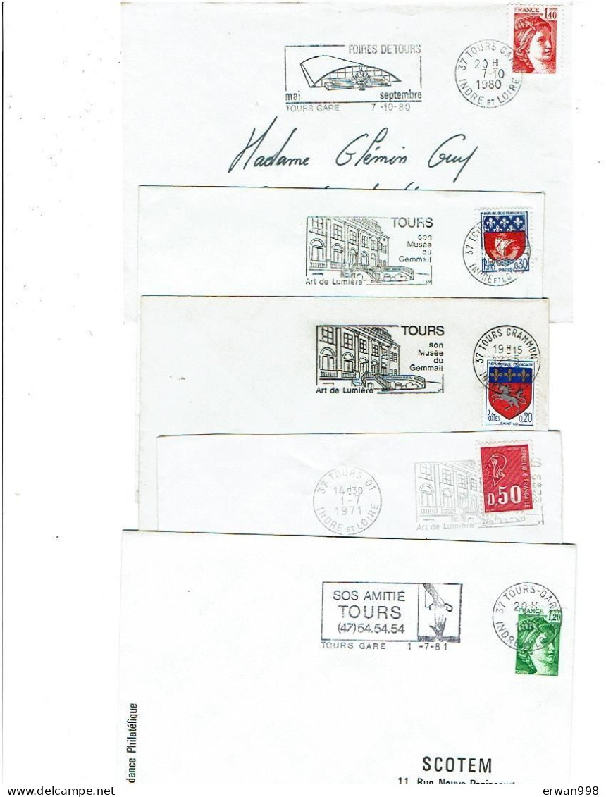 37 Indre & Loire Lot De 31 Flammes SECAP 25 Illustrées-6NI (7 BD Non Codés,24 BD Codés) Enveloppes Entières   1216 - Mechanical Postmarks (Advertisement)