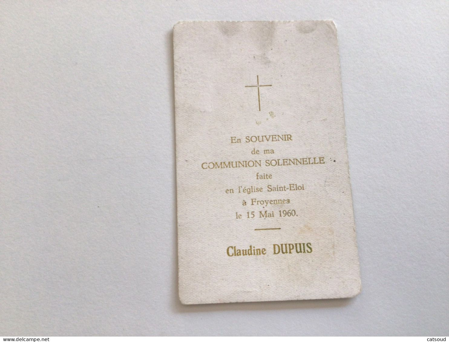 Ancien Faire-part De Communion (1960) Froyennes Claudine DUPUIS - Comunioni
