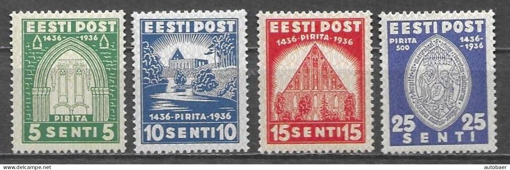 Estonia Estland Estonie 1936 500 Years St Brigitta Bridget's Convent Mi.No. 120-23 SG 126-9 Sc 134-37 MNH ** Neuf Postfr - Estonia