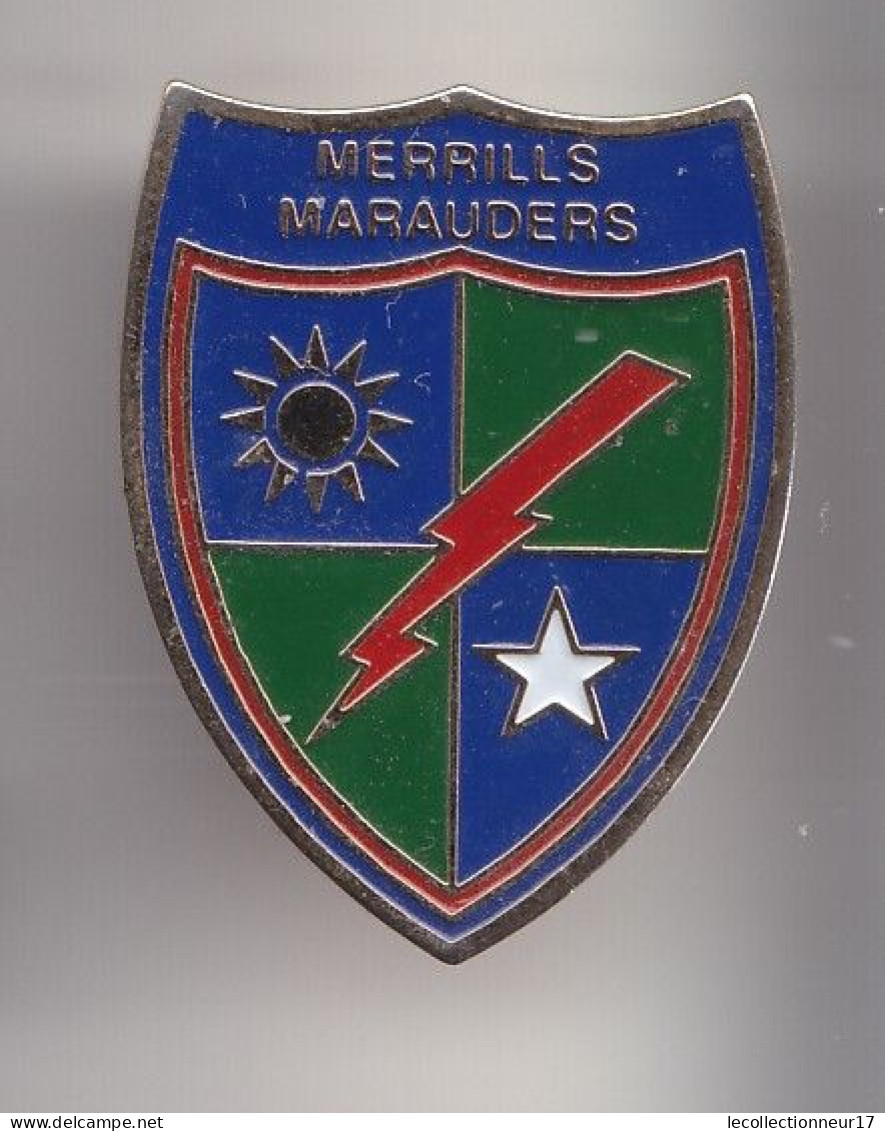 Pin's Armée Merrills Marauders Soleil Etoile Eclair  Réf 7115 - Militaria