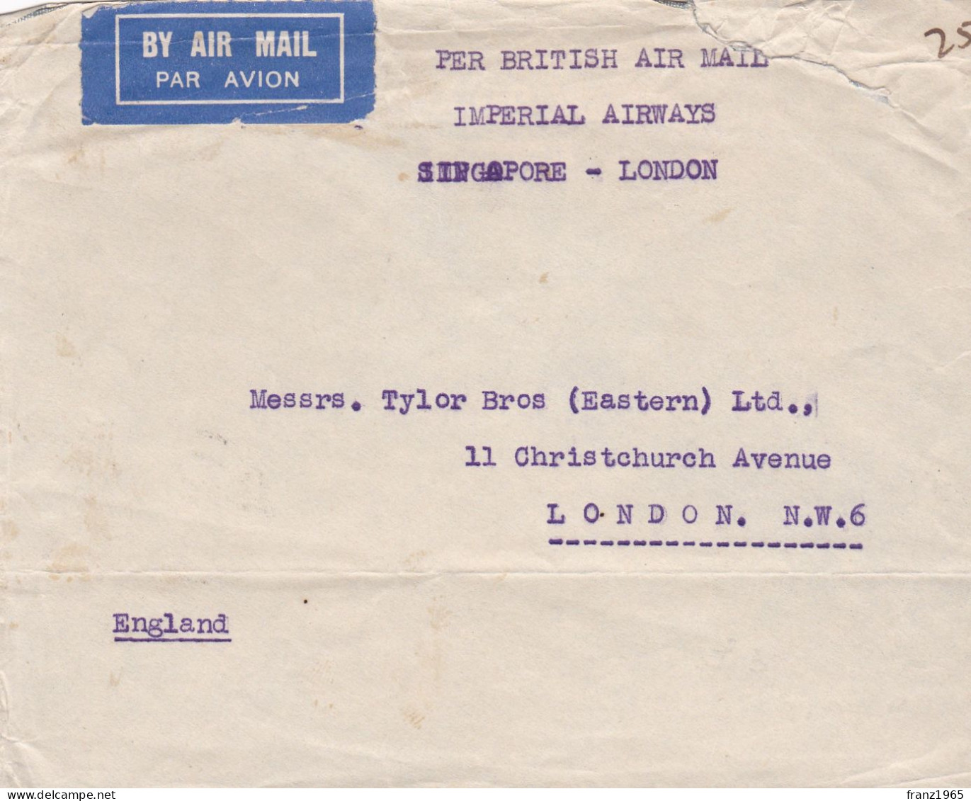 From Straits Settlements To UK - 1935 - Straits Settlements
