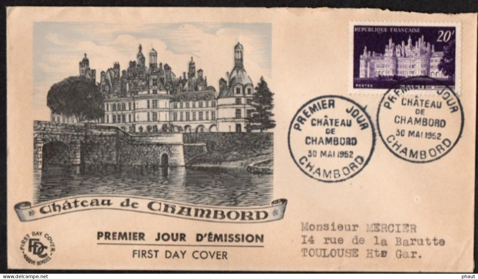 924 CHAMBORD FDC - 1950-1959