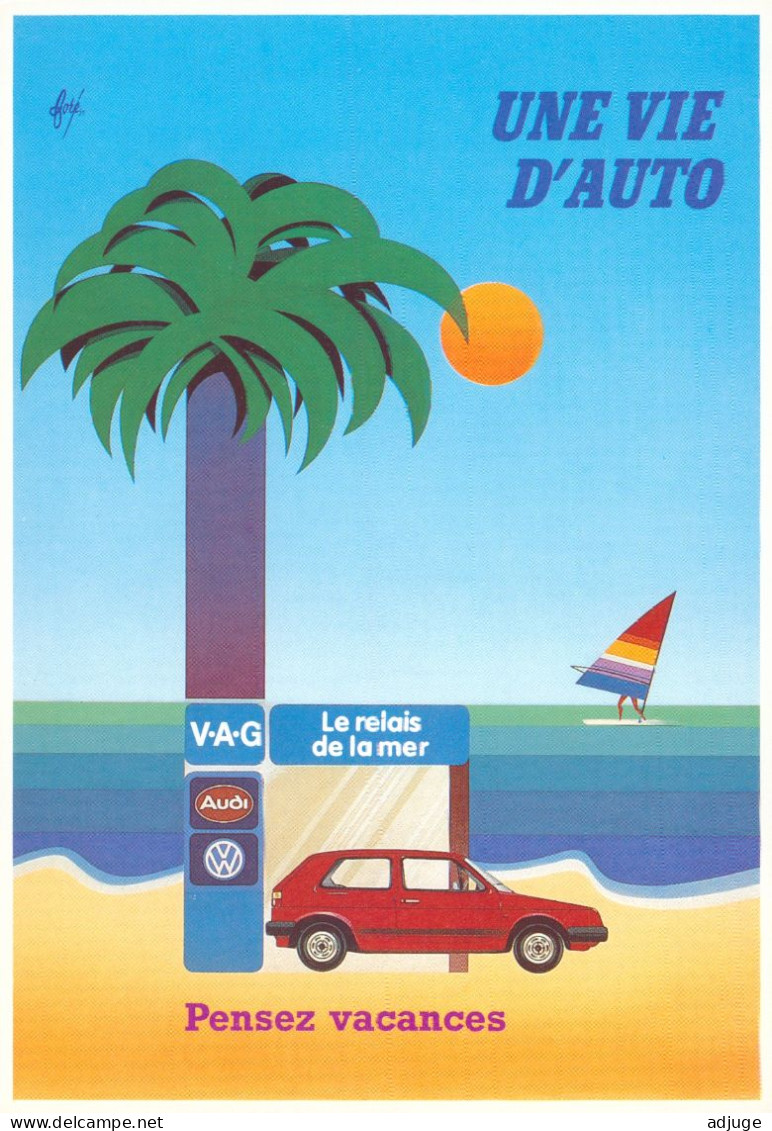 Automobile Lot de 7 Cartes Automobiles VOLKSWAGEN _ VAG Audi_ Publicité- Dont 2 Affiches de FORÉ* GOLF**TBE